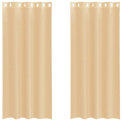 vidaXL Voile Curtains with Grommets 2 pcs Sand
