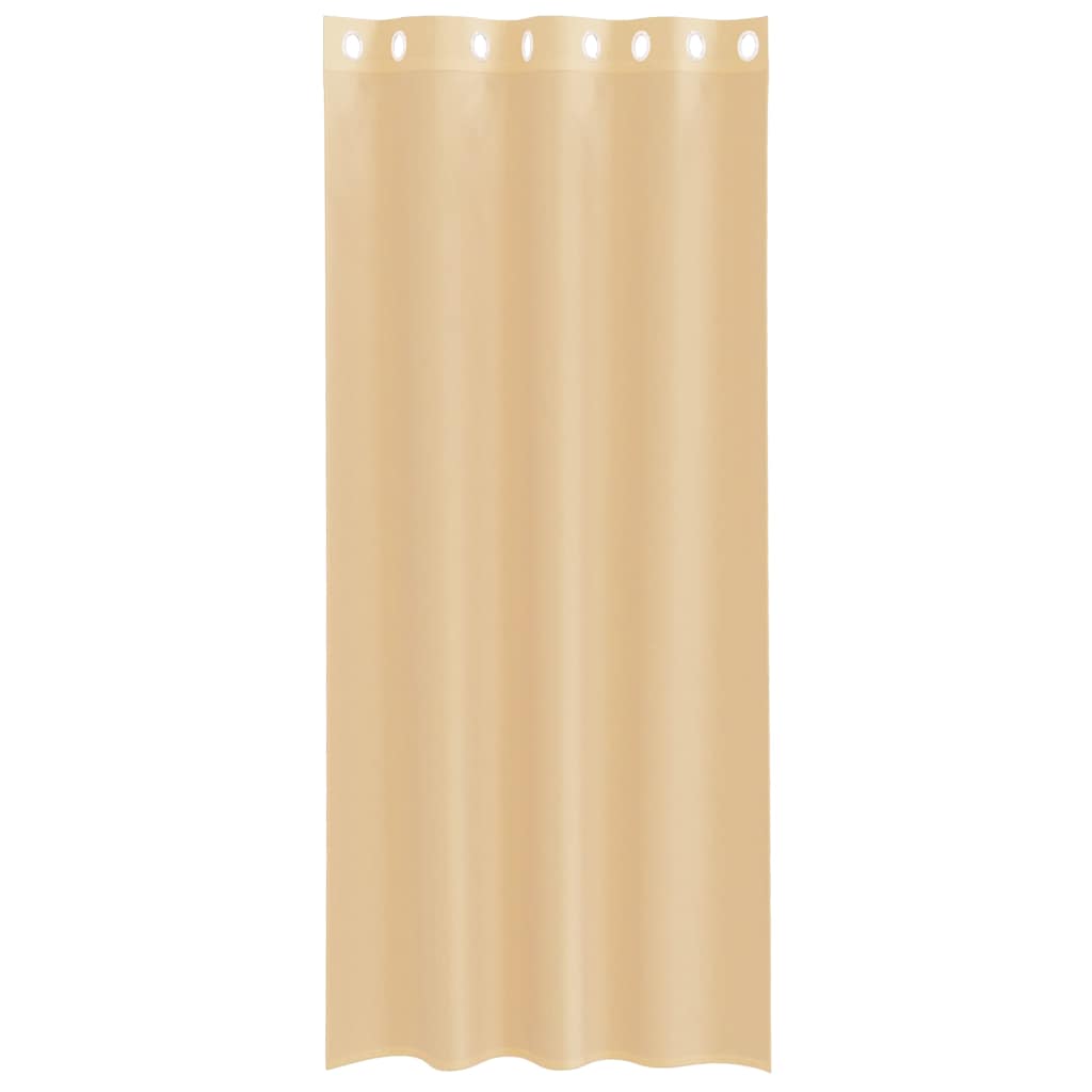 vidaXL Voile Curtains with Grommets 2 pcs Sand