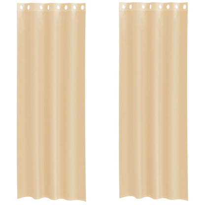 vidaXL Voile Curtains with Grommets 2 pcs Sand