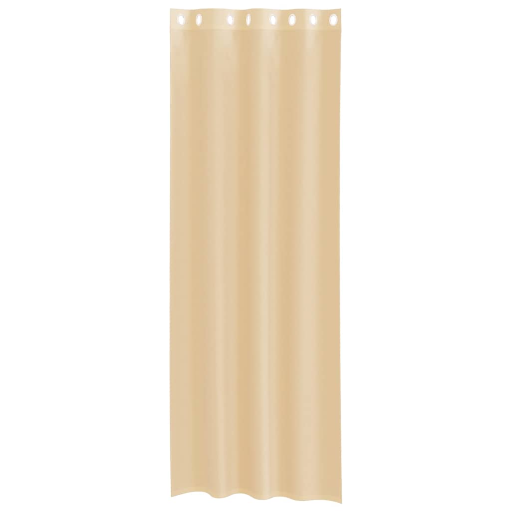 vidaXL Voile Curtains with Grommets 2 pcs Sand