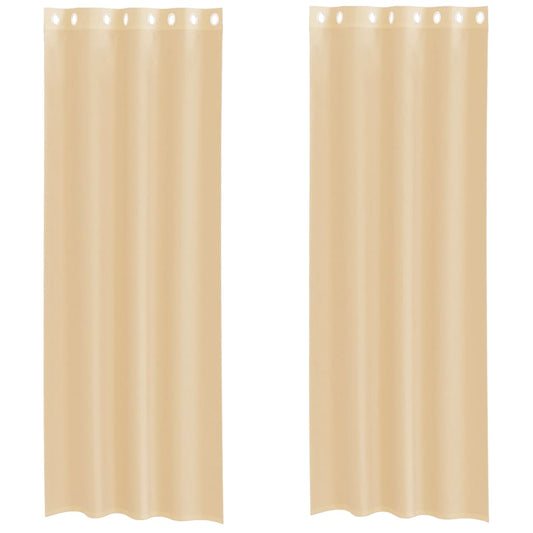 vidaXL Voile Curtains with Grommets 2 pcs Sand