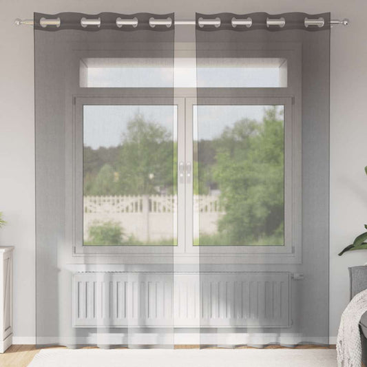 vidaXL Voile Curtains with Grommets 2 pcs Light Brown