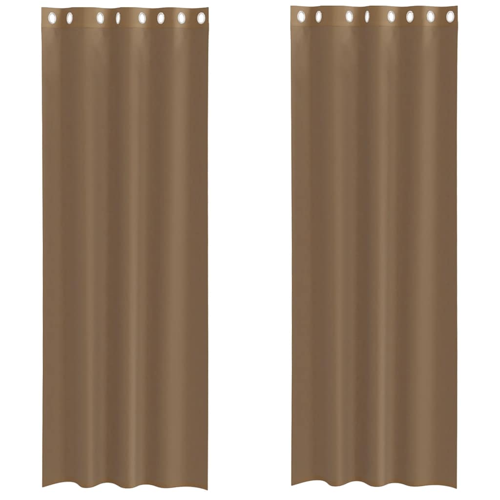 vidaXL Voile Curtains with Grommets 2 pcs Light Brown