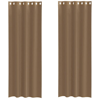 vidaXL Voile Curtains with Grommets 2 pcs Light Brown