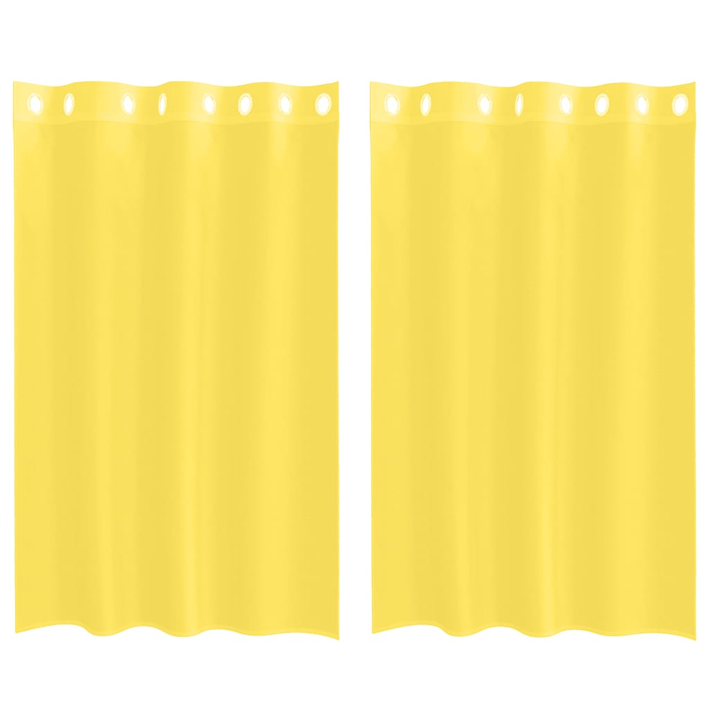vidaXL Voile Curtains with Grommets 2 pcs Yellow