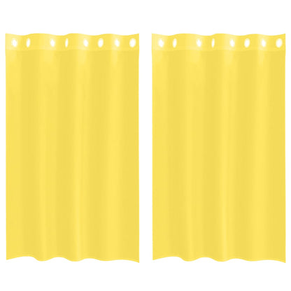 vidaXL Voile Curtains with Grommets 2 pcs Yellow