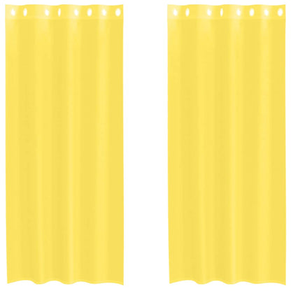 vidaXL Voile Curtains with Grommets 2 pcs Yellow