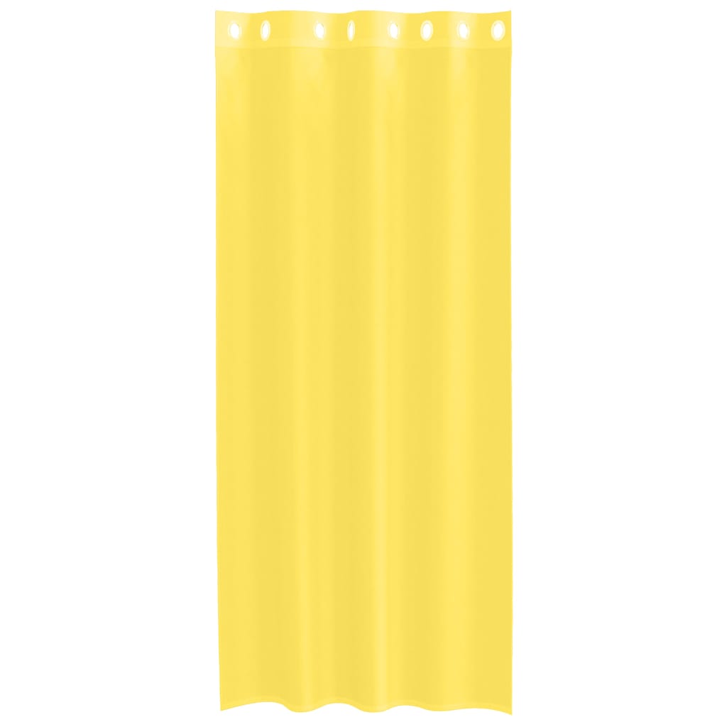 vidaXL Voile Curtains with Grommets 2 pcs Yellow