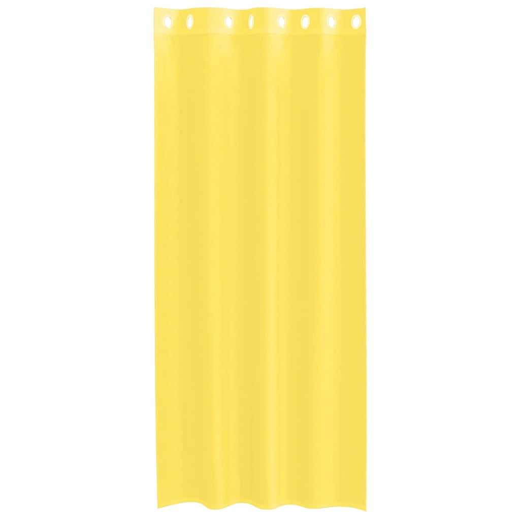 vidaXL Voile Curtains with Grommets 2 pcs Yellow