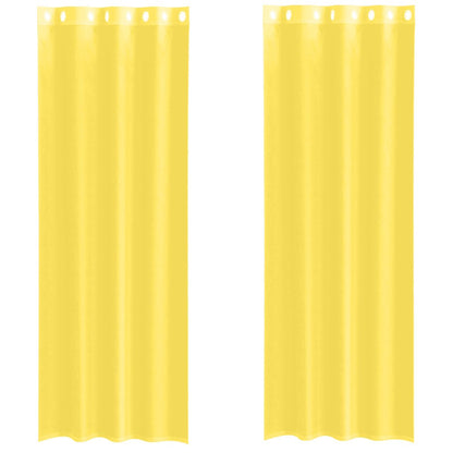 vidaXL Voile Curtains with Grommets 2 pcs Yellow