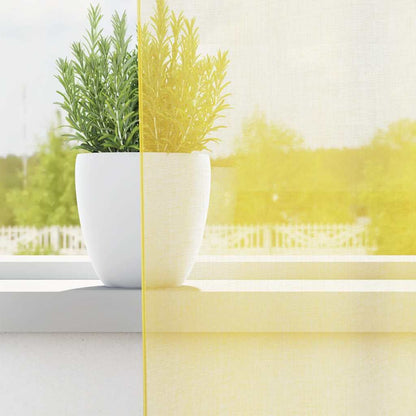 vidaXL Voile Curtains with Grommets 2 pcs Yellow