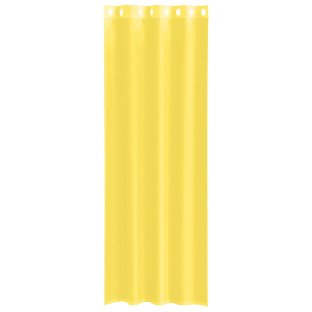 vidaXL Voile Curtains with Grommets 2 pcs Yellow