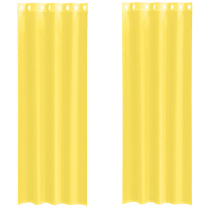 vidaXL Voile Curtains with Grommets 2 pcs Yellow