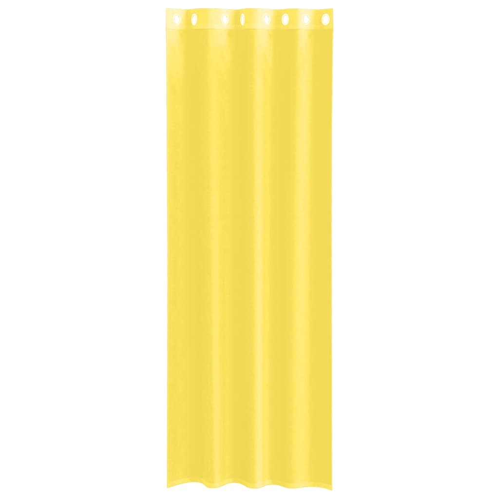 vidaXL Voile Curtains with Grommets 2 pcs Yellow