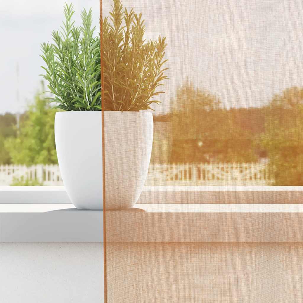 vidaXL Voile Curtains with Grommets 2 pcs Terracotta