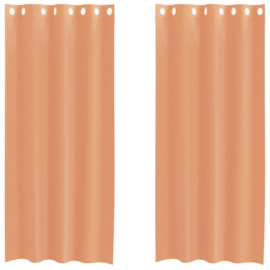 vidaXL Voile Curtains with Grommets 2 pcs Terracotta