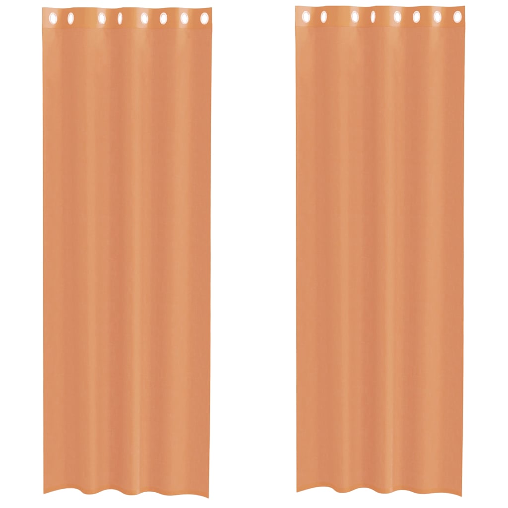 vidaXL Voile Curtains with Grommets 2 pcs Terracotta