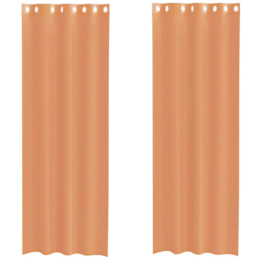 vidaXL Voile Curtains with Grommets 2 pcs Terracotta