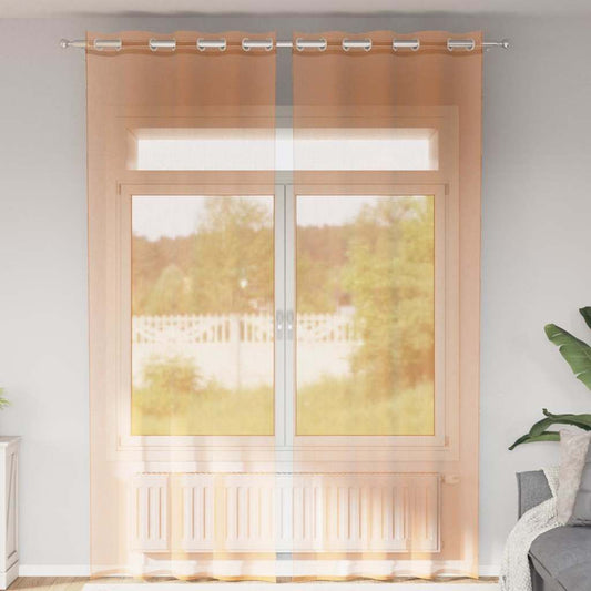 vidaXL Voile Curtains with Grommets 2 pcs Terracotta