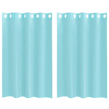 vidaXL Voile Curtains with Grommets 2 pcs Turquoise