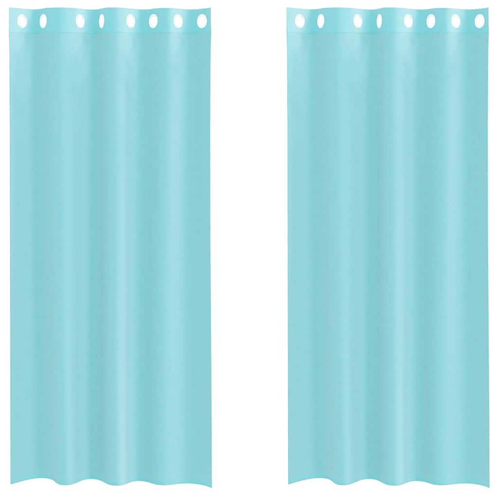 vidaXL Voile Curtains with Grommets 2 pcs Turquoise
