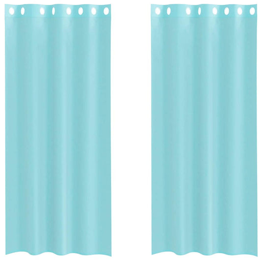 vidaXL Voile Curtains with Grommets 2 pcs Turquoise