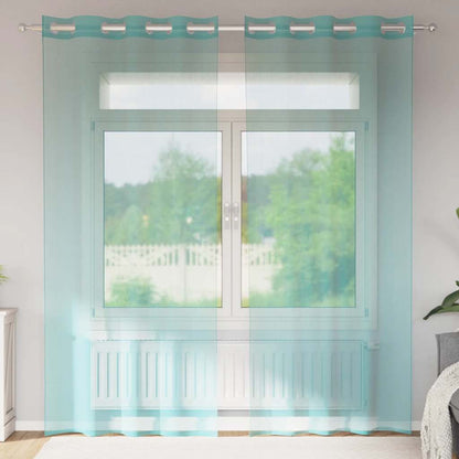 vidaXL Voile Curtains with Grommets 2 pcs Turquoise