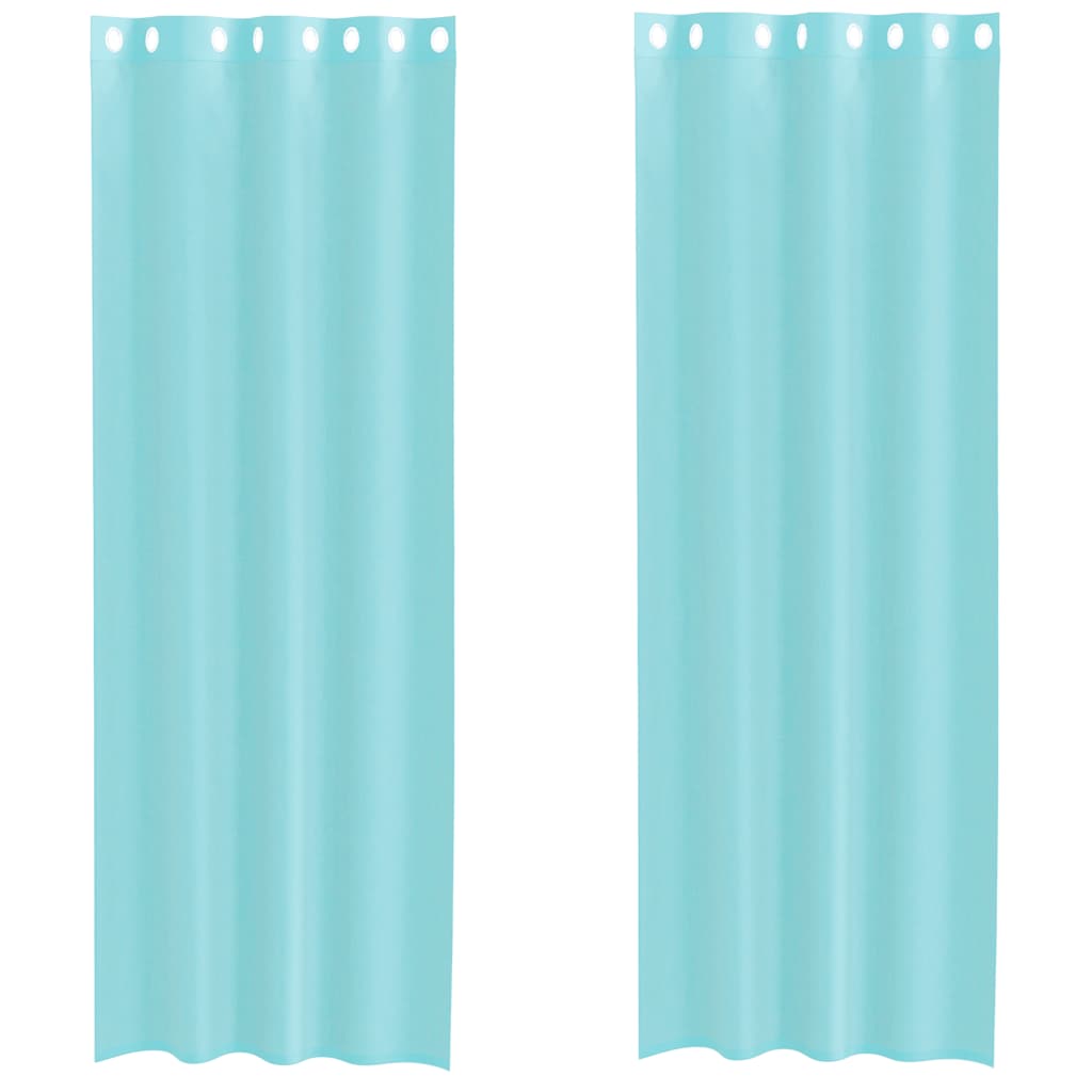 vidaXL Voile Curtains with Grommets 2 pcs Turquoise