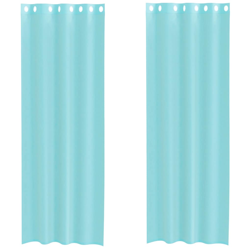 vidaXL Voile Curtains with Grommets 2 pcs Turquoise