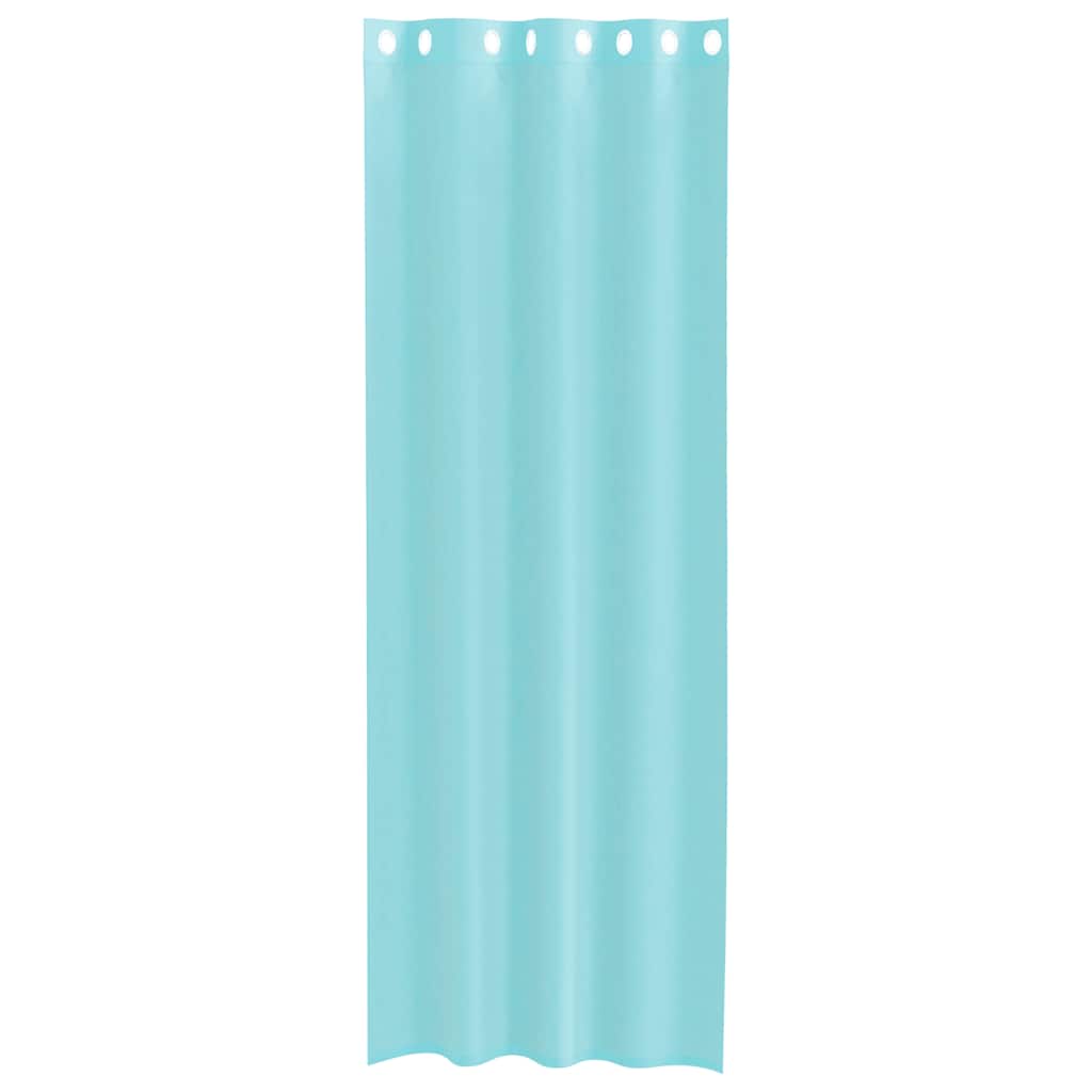 vidaXL Voile Curtains with Grommets 2 pcs Turquoise
