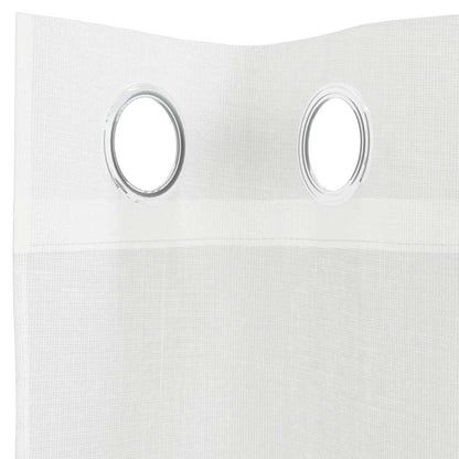 vidaXL Voile Curtains with Grommets 2 pcs White