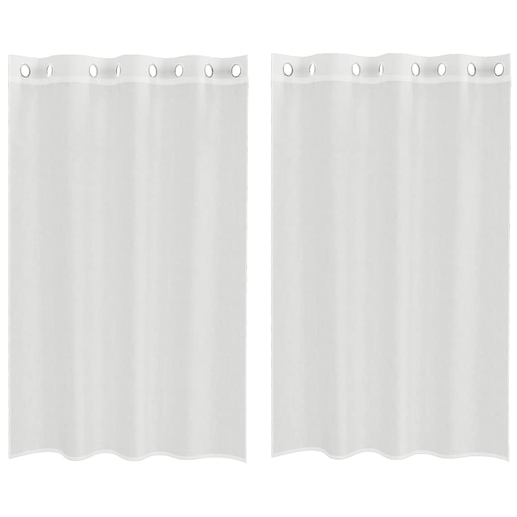 vidaXL Voile Curtains with Grommets 2 pcs White