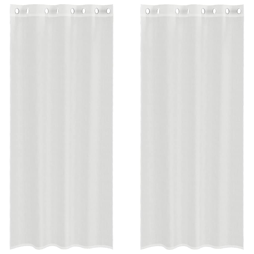 vidaXL Voile Curtains with Grommets 2 pcs White