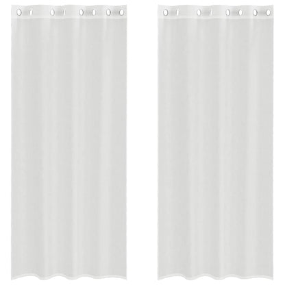 vidaXL Voile Curtains with Grommets 2 pcs White