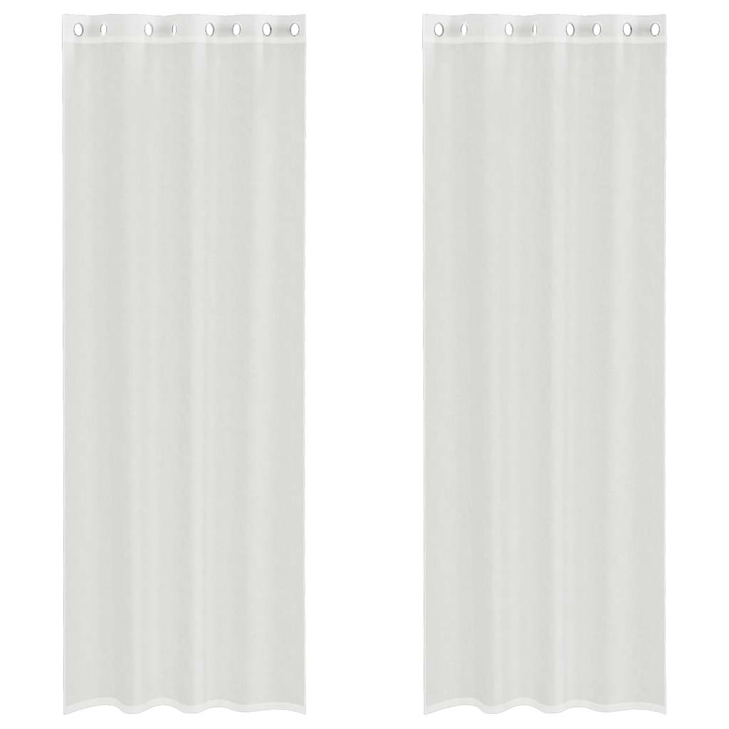 vidaXL Voile Curtains with Grommets 2 pcs White