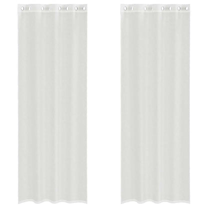 vidaXL Voile Curtains with Grommets 2 pcs White