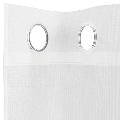 vidaXL Voile Curtains with Grommets 2 pcs White