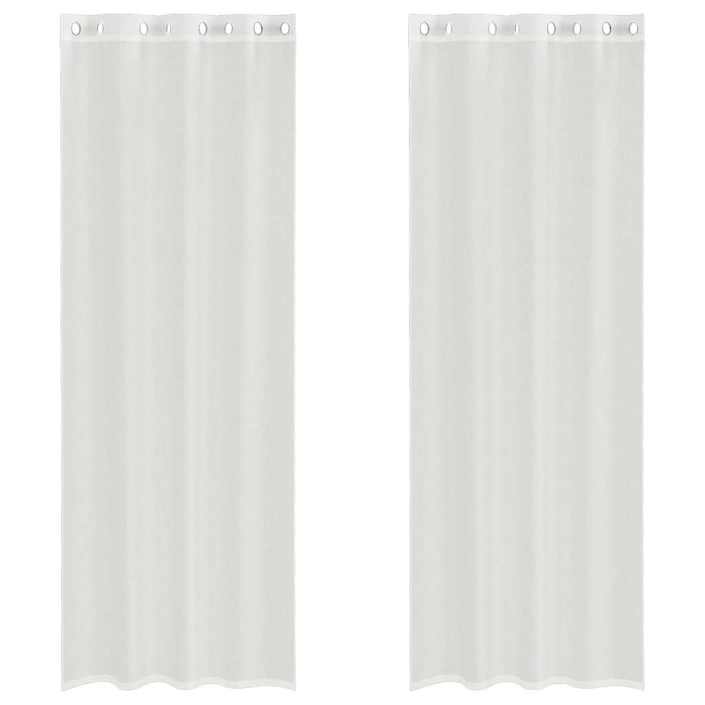 vidaXL Voile Curtains with Grommets 2 pcs White