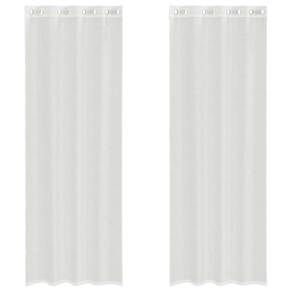 vidaXL Voile Curtains with Grommets 2 pcs White