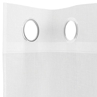 vidaXL Voile Curtains with Grommets 2 pcs White