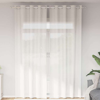vidaXL Voile Curtains with Grommets 2 pcs White