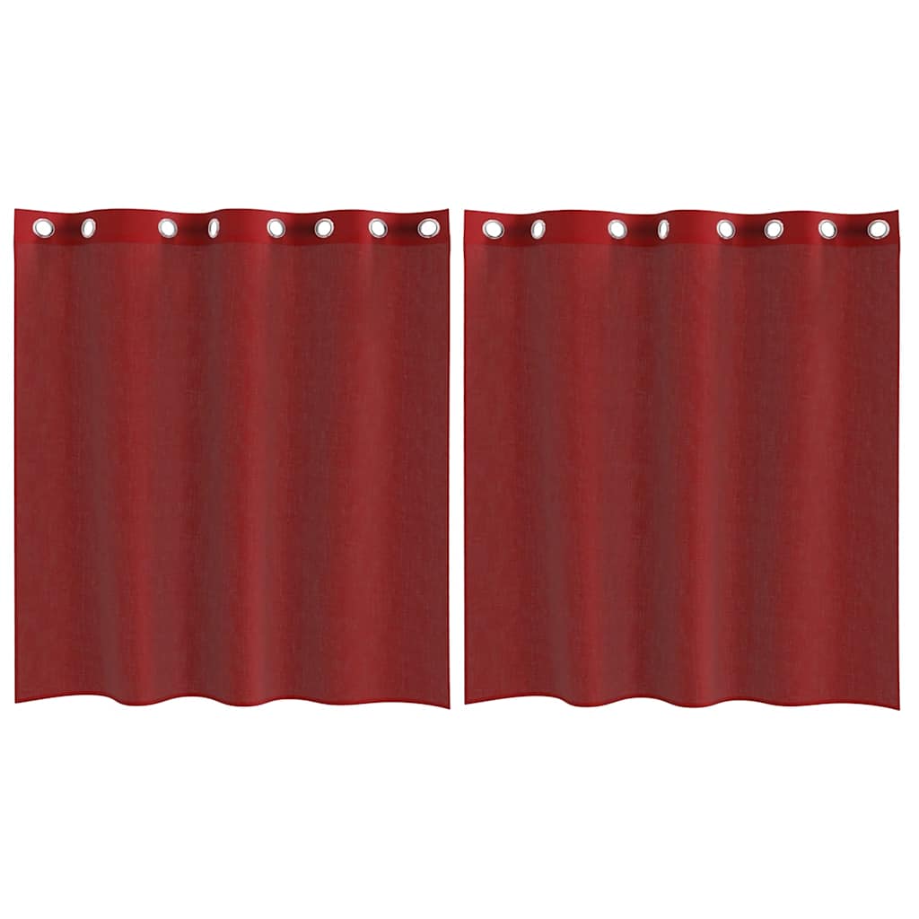 vidaXL Voile Curtains with Grommets 2 pcs Wine Red