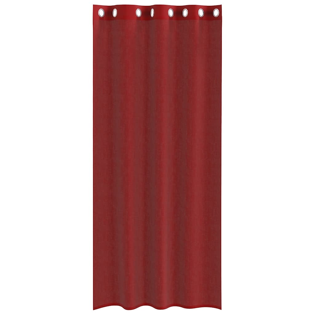vidaXL Voile Curtains with Grommets 2 pcs Wine Red