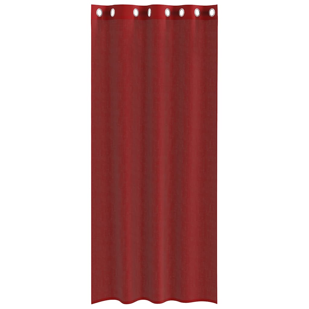vidaXL Voile Curtains with Grommets 2 pcs Wine Red