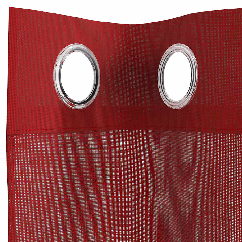 vidaXL Voile Curtains with Grommets 2 pcs Wine Red