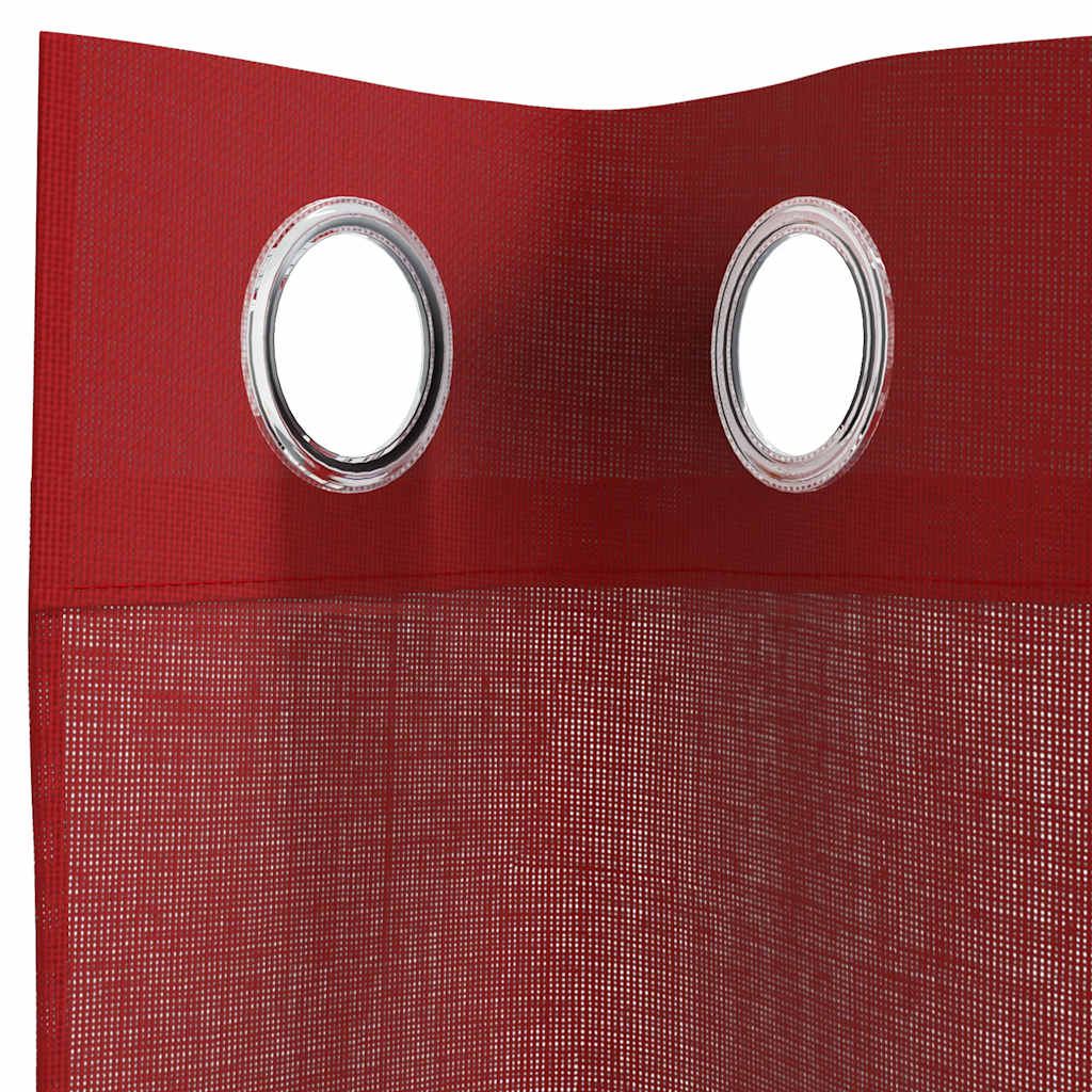 vidaXL Voile Curtains with Grommets 2 pcs Wine Red