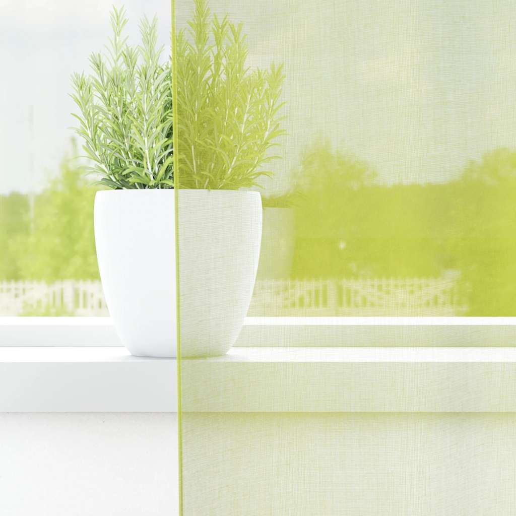 vidaXL Voile Curtains with Rod Pockets 2 pcs Apple Green