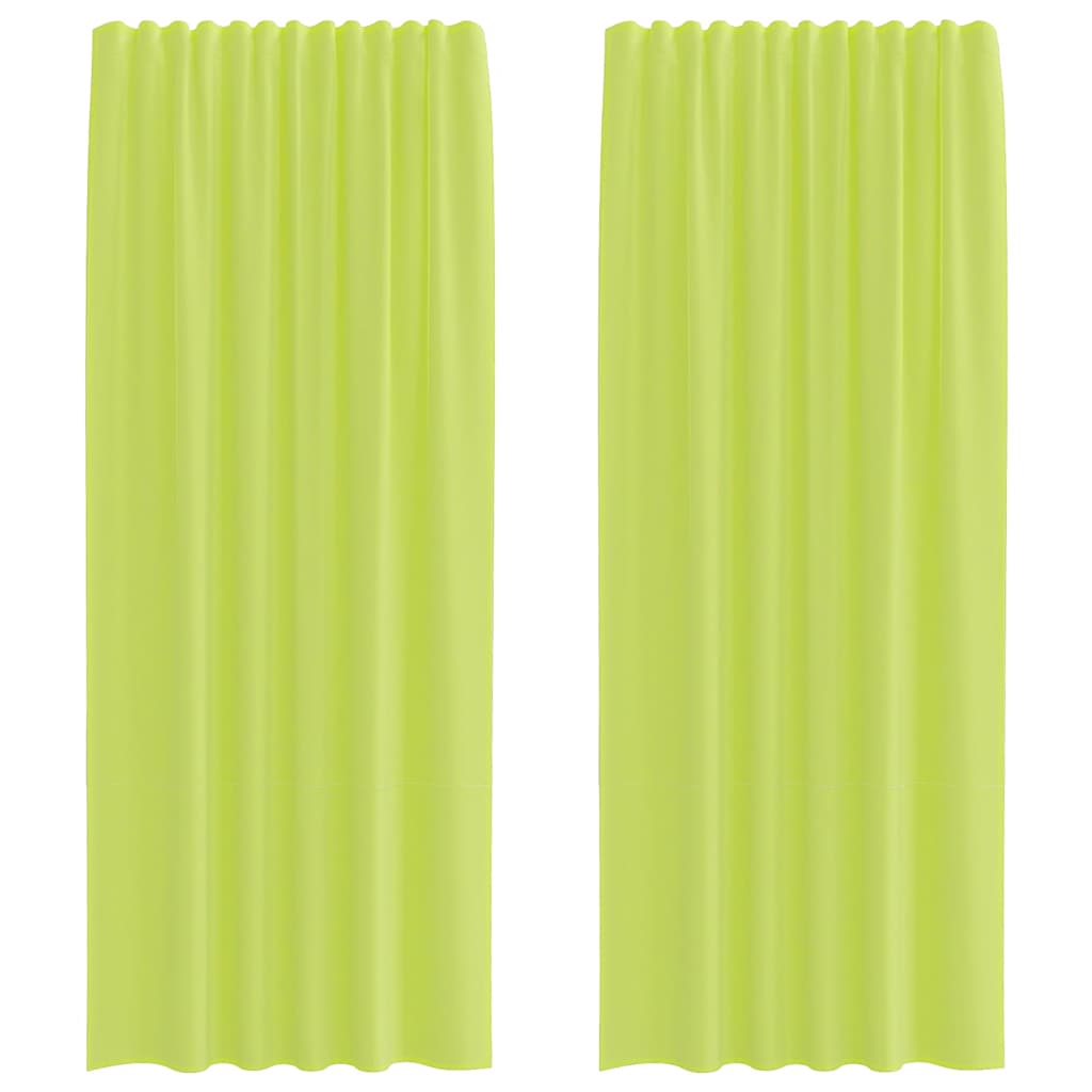 vidaXL Voile Curtains with Rod Pockets 2 pcs Apple Green