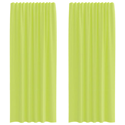 vidaXL Voile Curtains with Rod Pockets 2 pcs Apple Green