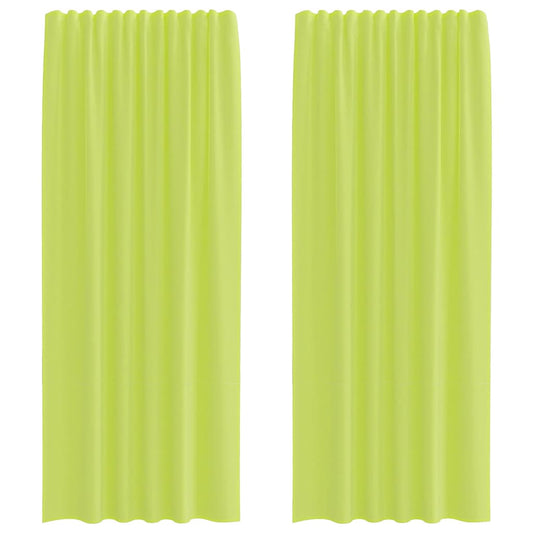 vidaXL Voile Curtains with Rod Pockets 2 pcs Apple Green